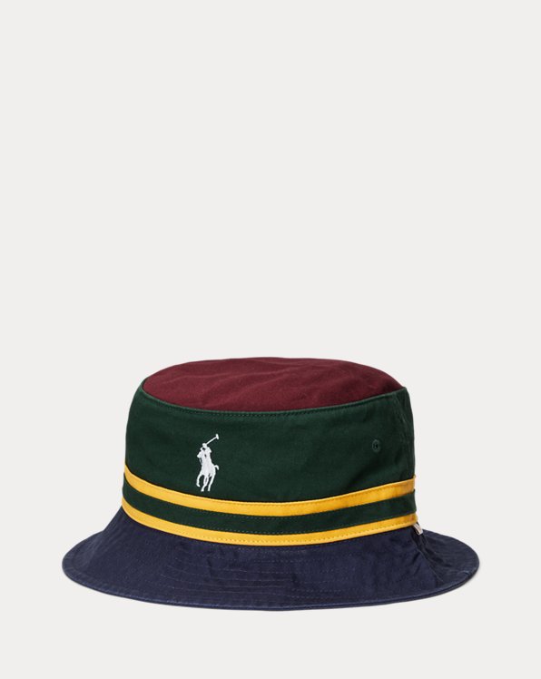 Colour-Blocked Twill Bucket Hat