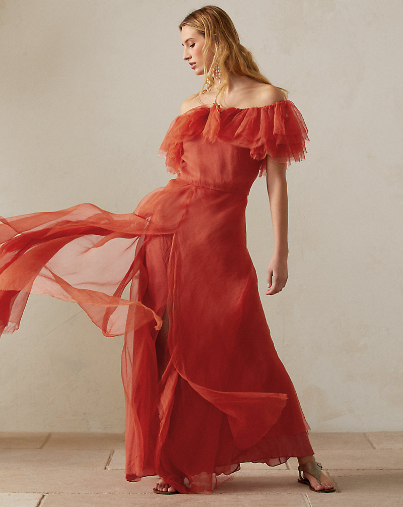 Sanjar Off-the-Shoulder Evening Dress Ralph Lauren Collection 1