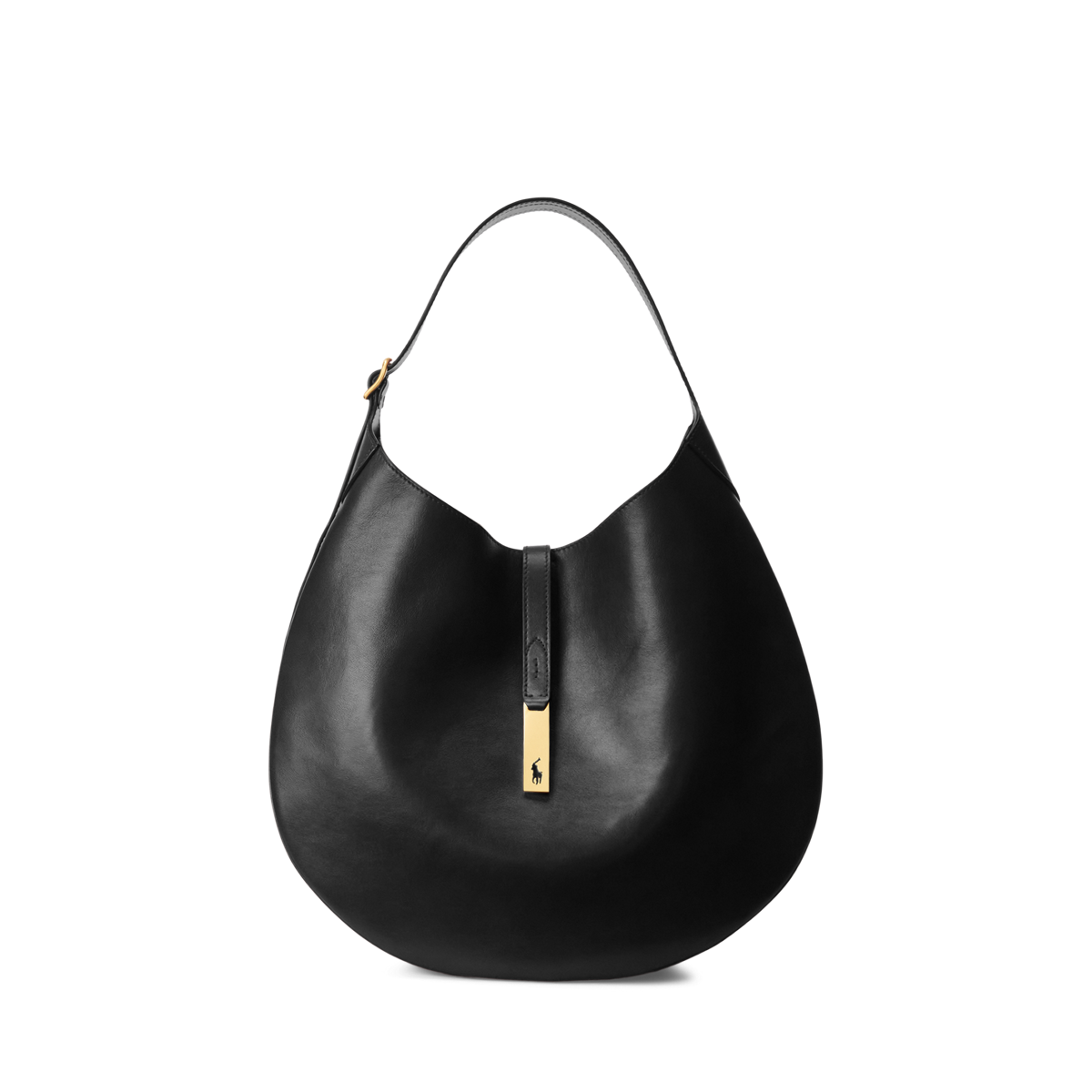 Women's Polo ID Mini Leather Shoulder Bag - Black