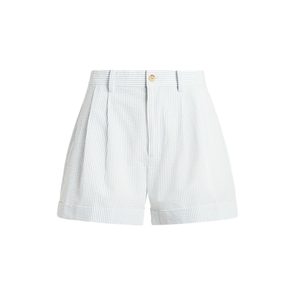 Pleated Seersucker Short