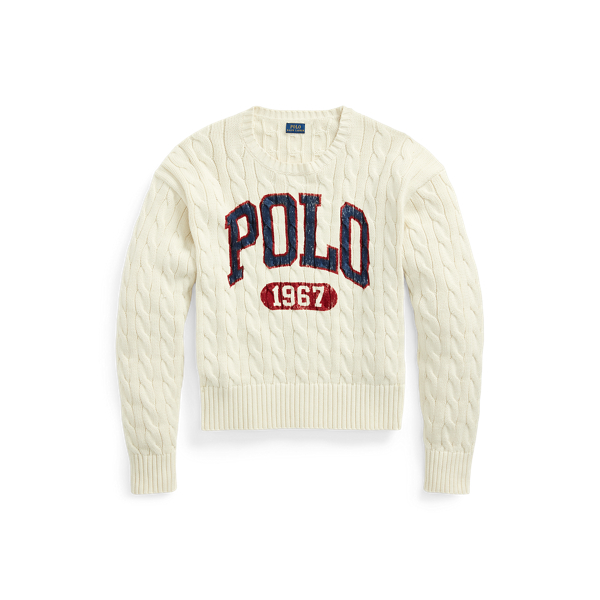 Polo ralph lauren women's cable knit crew neck sweater top