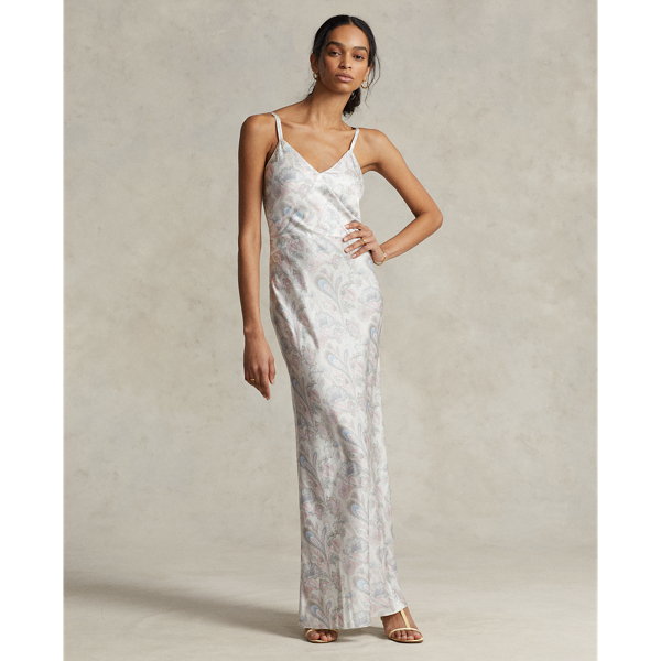 Floral Sleeveless Satin Gown Polo Ralph Lauren 1