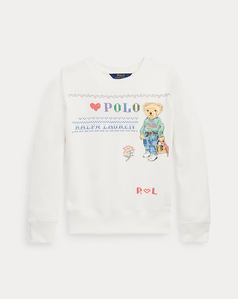 Polo Bear Embroidered Fleece Sweatshirt Girls 7-16 1