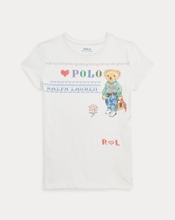 Polo Bear Embroidered Cotton T-Shirt