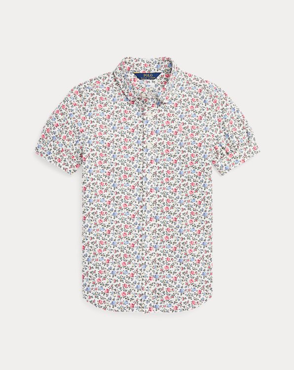 Floral Cotton Oxford Short-Sleeve Shirt