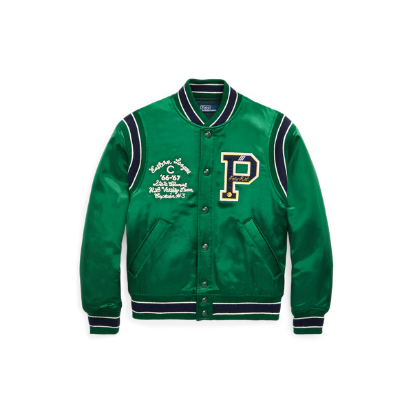 Cotton Blend Varsity Jacket in Green - Polo Ralph Lauren