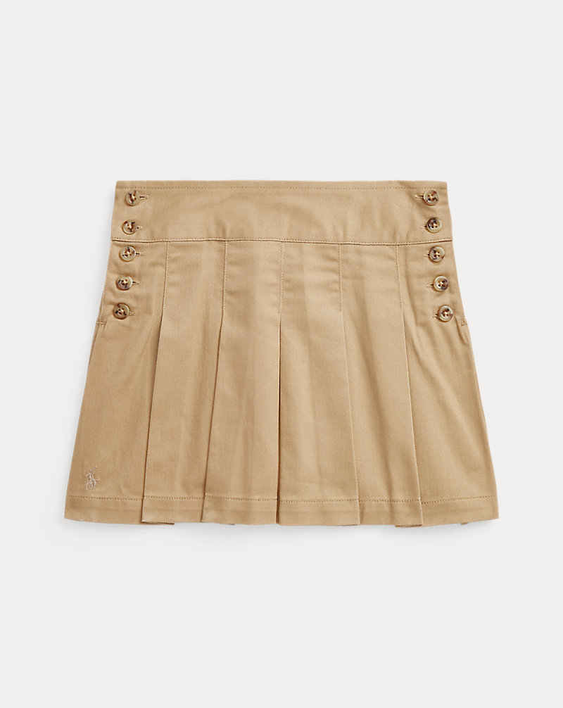 Pleated Cotton Twill Skirt Girls 2-6x 1