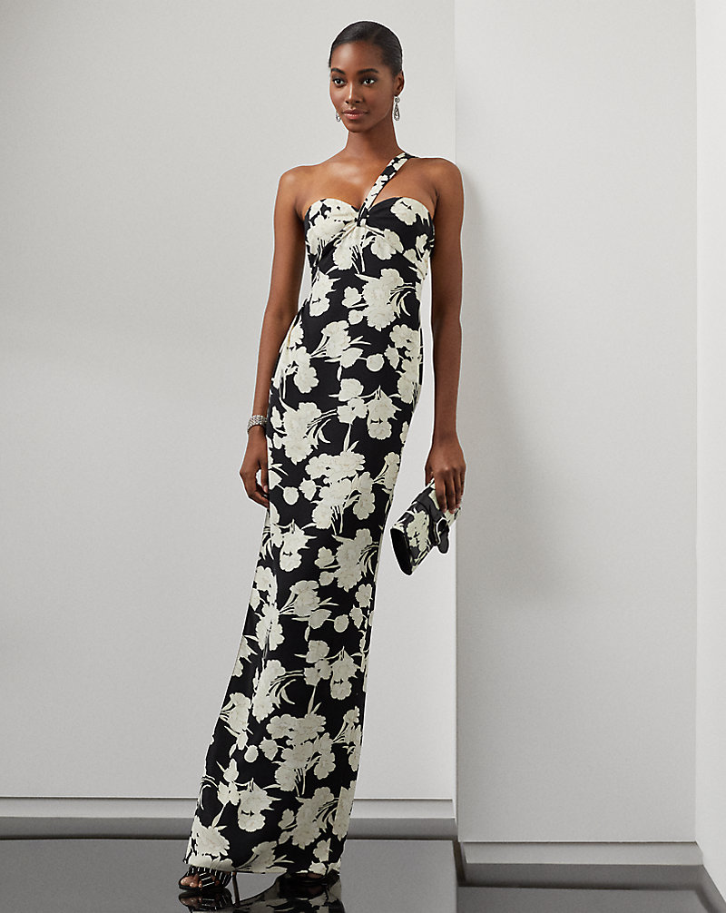 Kitra Floral-Print Evening Dress Ralph Lauren Collection 1
