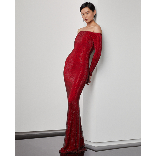 Minali Embellished Evening Dress Ralph Lauren Collection 1