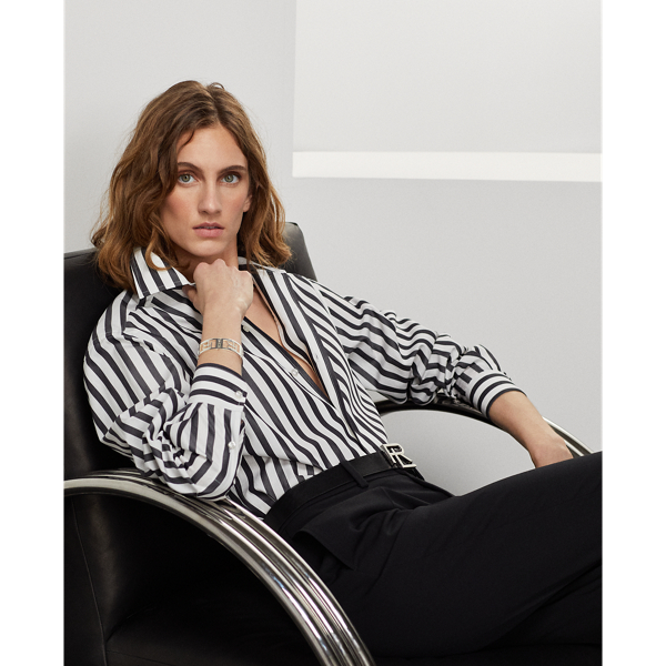 Capri Relaxed Fit Striped Cotton Shirt Ralph Lauren Collection 1