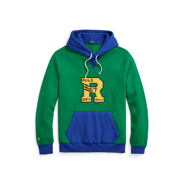 Brushed Fleece Letterman Hoodie