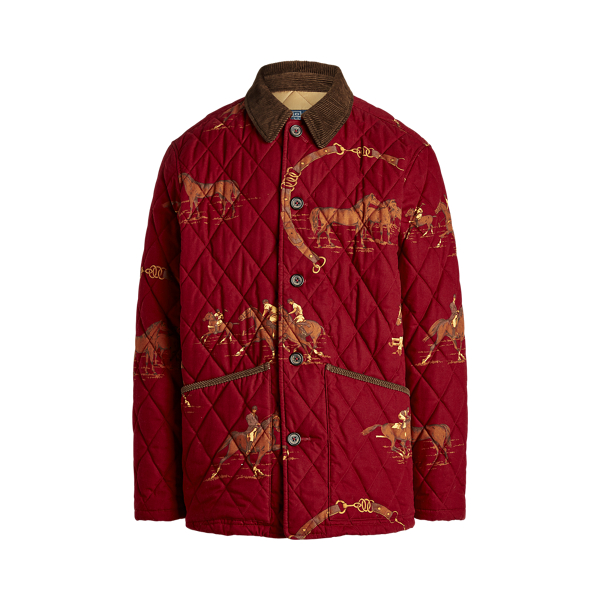 Equestrian Print Twill Barn Coat