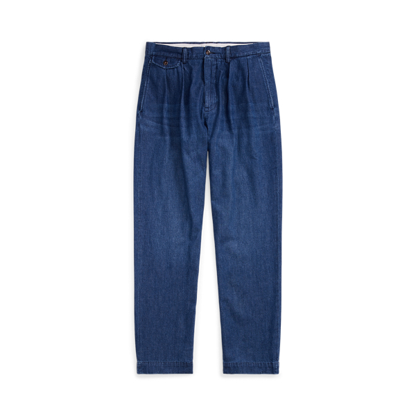 Whitman Relaxed Fit Pleated Denim Trouser