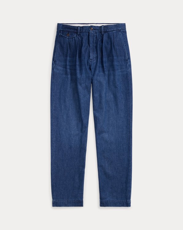Whitman Relaxed Fit Pleated Denim Trouser