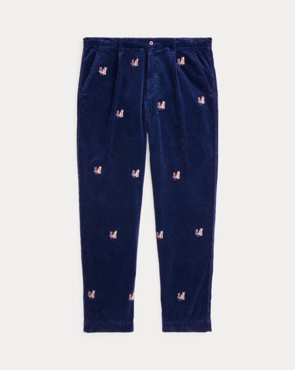 Relaxed Fit Pleated Corduroy Trouser