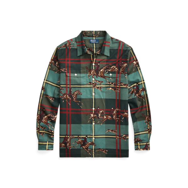 Classic fit sales plaid twill shirt