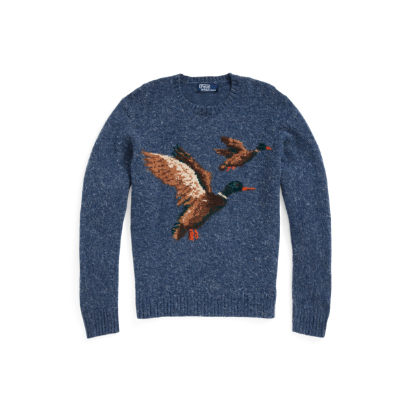 Suede-Patch Mallard Duck Wool Jumper | Ralph Lauren® Australia