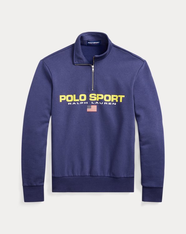 Sweat Polo Sport demi-zippé en molleton