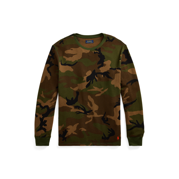 Camo Waffle-Knit Sleep Shirt