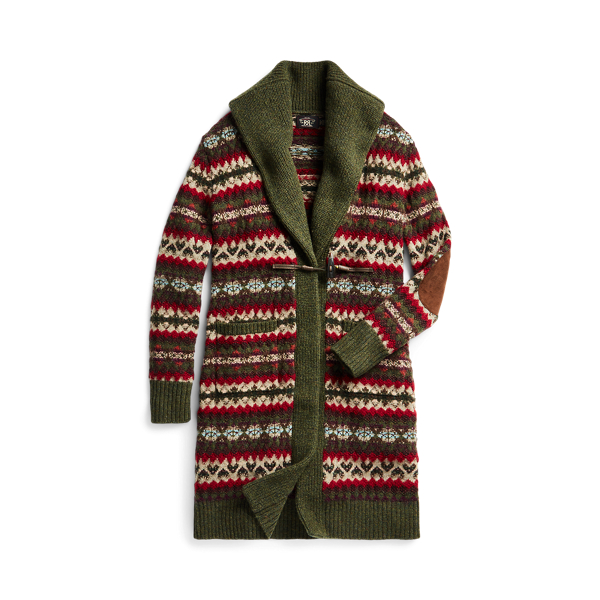 Fair isle on sale long cardigan