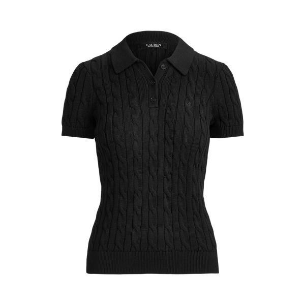 Cable-Knit Cotton Polo Jumper