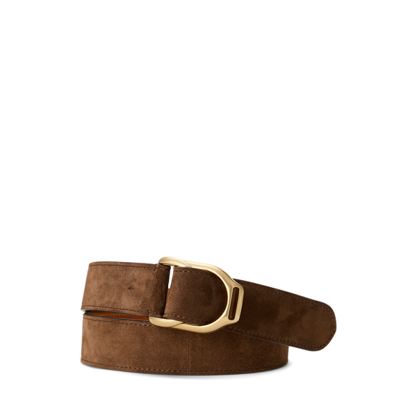 Welington Double-Buckle Calf-Suede Belt