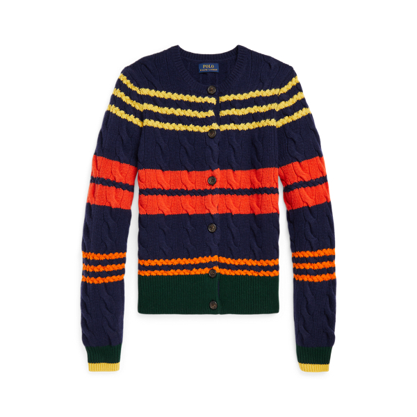 Ralph lauren striped best sale cardigan