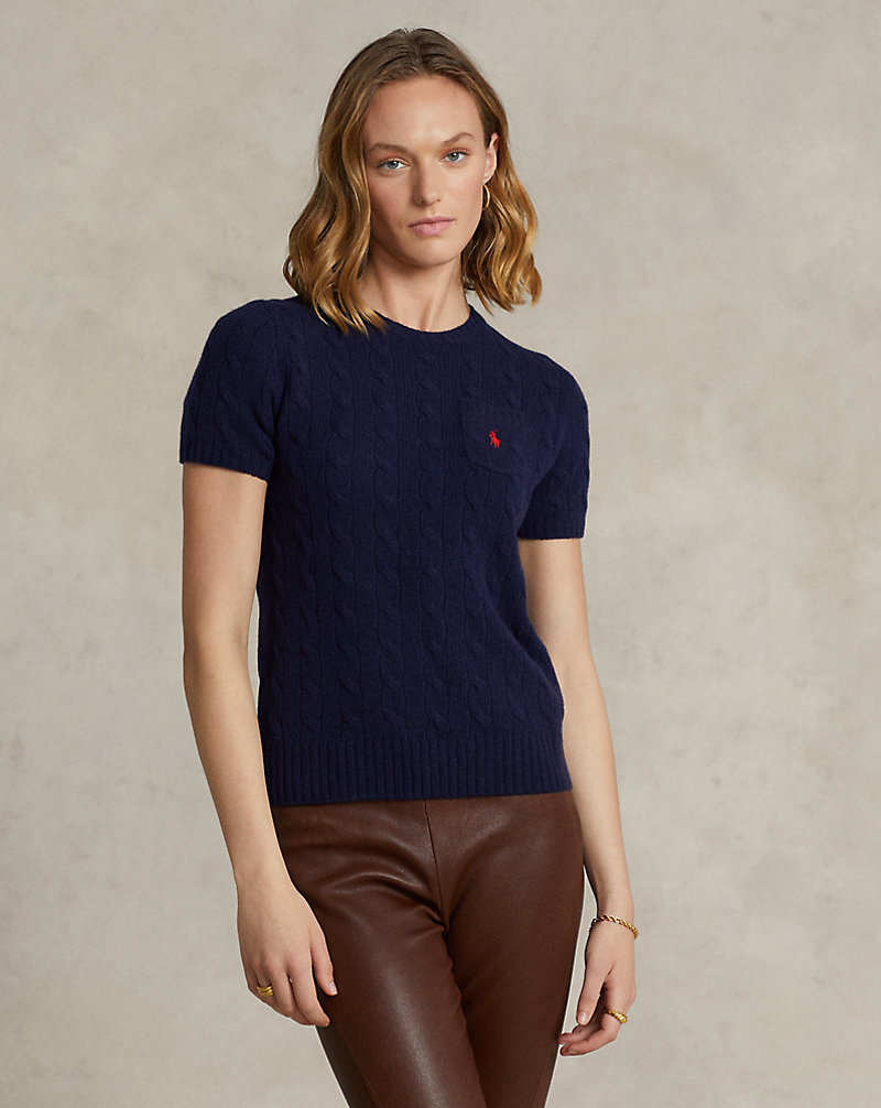 Cable Wool-Cashmere Short-Sleeve Jumper Polo Ralph Lauren 1