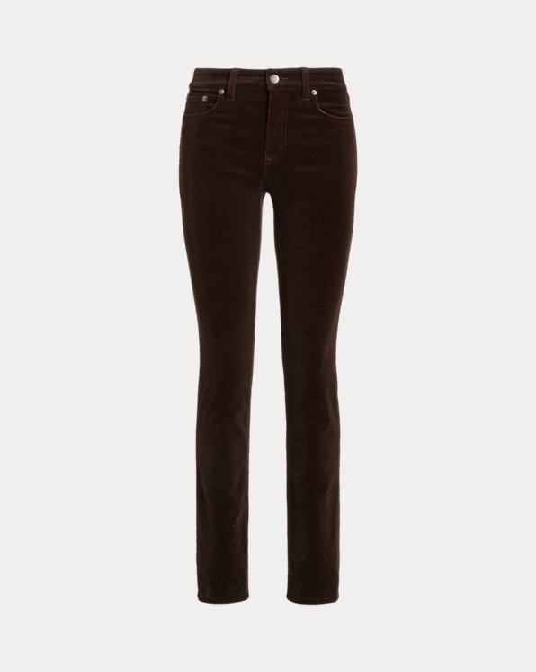 Stretch Corduroy Mid-Rise Straight Trouser