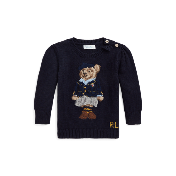 Polo Bear Cotton-Blend Jumper Baby Girl 1