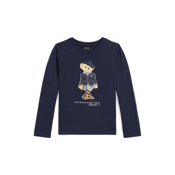 T-shirt de manga comprida de algodão com Polo Bear