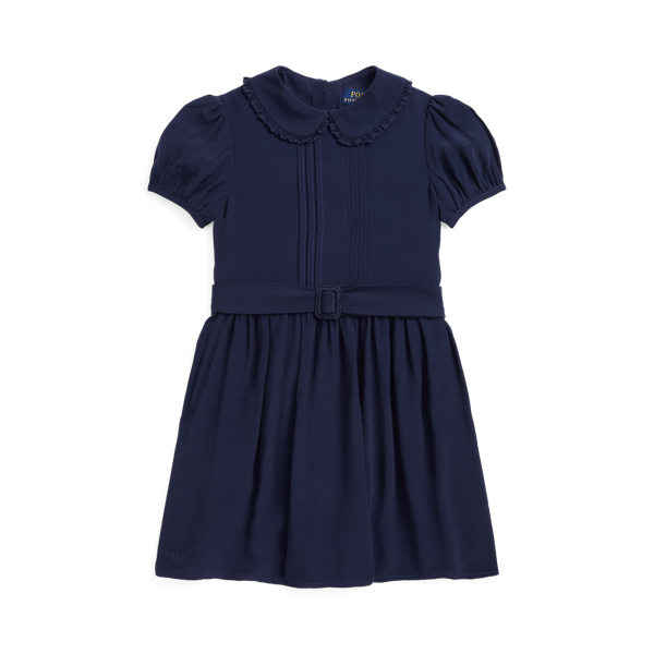 Belted Fit-and-Flare Crepe Dress Girls 2-6x 1