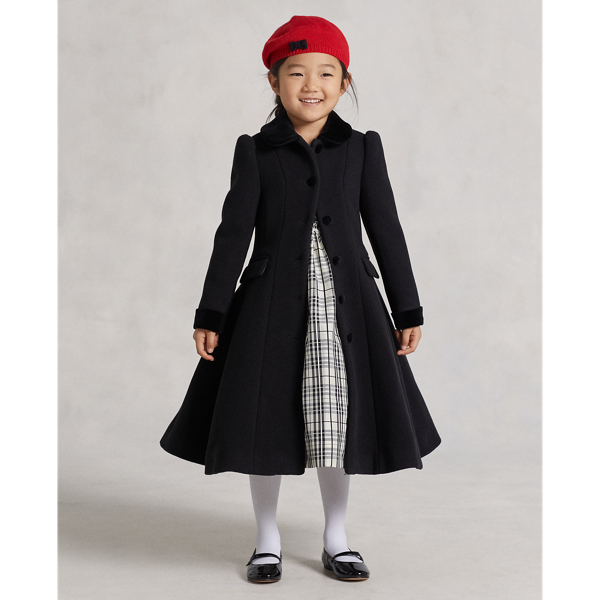 Velvet-Trim Wool Princess Coat GIRLS 1.5–6.5 YEARS 1