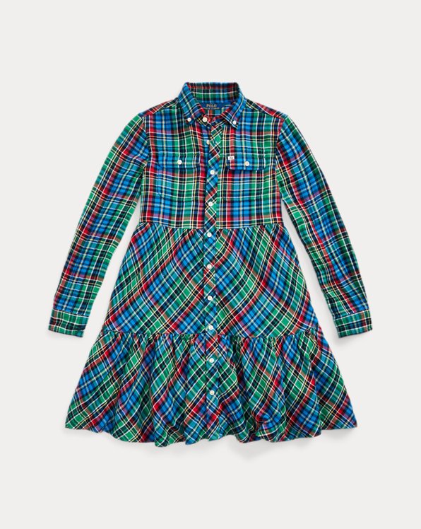 Plaid Double-Faced Cotton Shirtdress