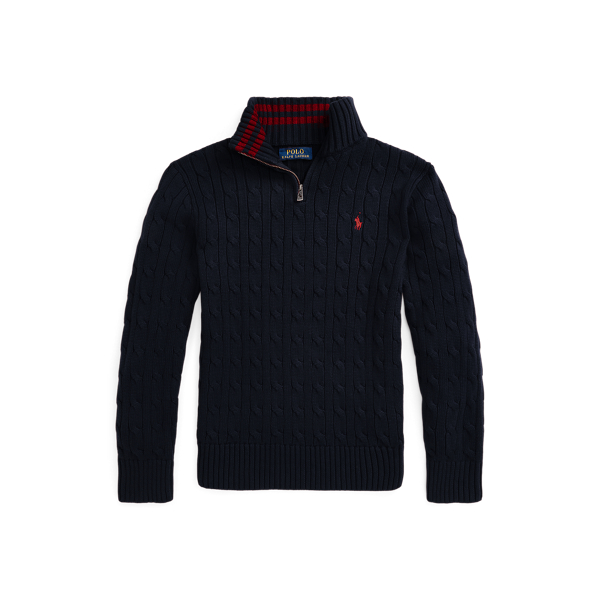 Pull demi zipp en coton torsad pour Children Ralph Lauren CH