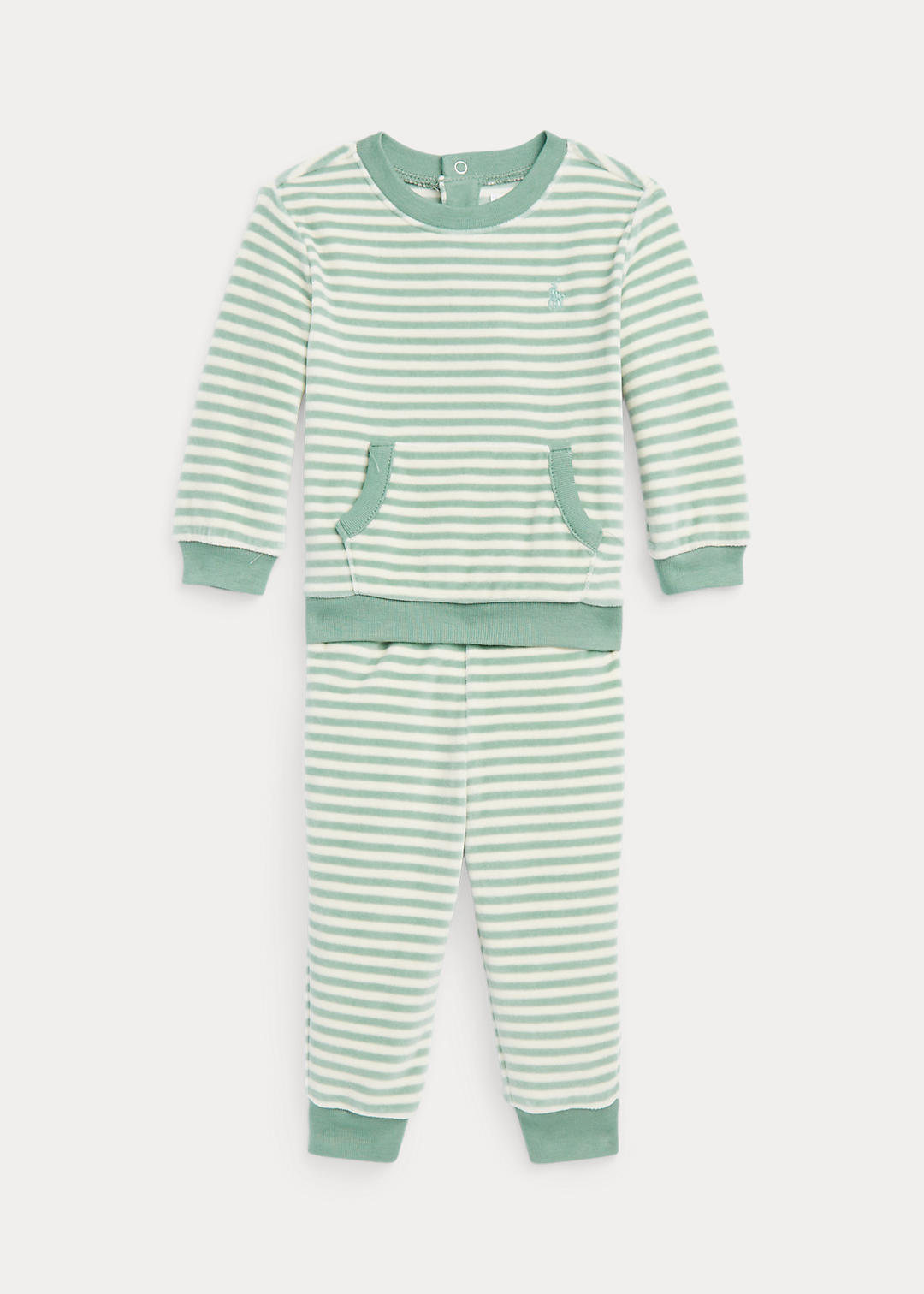 Striped Velour Pullover & Pant Set