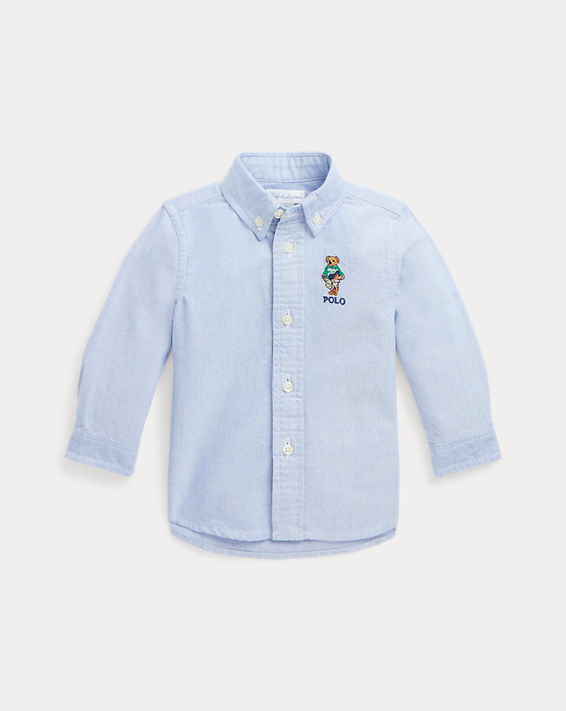 Camisa Oxford de algodão com Polo Bear Bebé (menino) 1