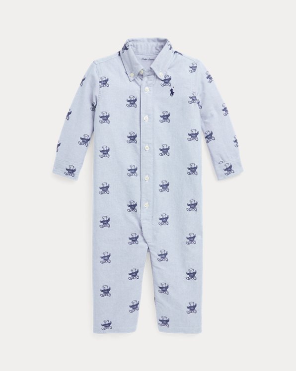 Sitting Bear Cotton Oxford Coverall