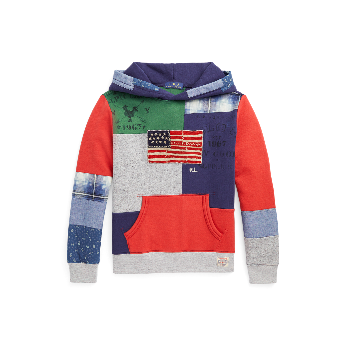 Polo ralph discount lauren patchwork hoodie