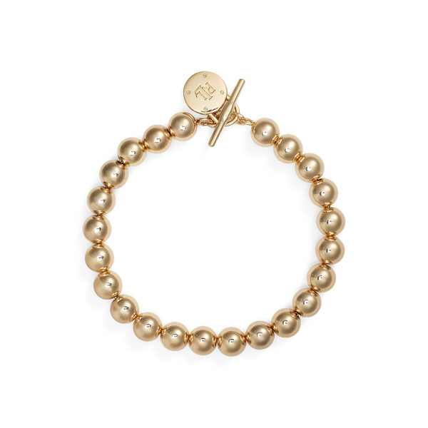 Gold-Tone Beaded Toggle Bracelet