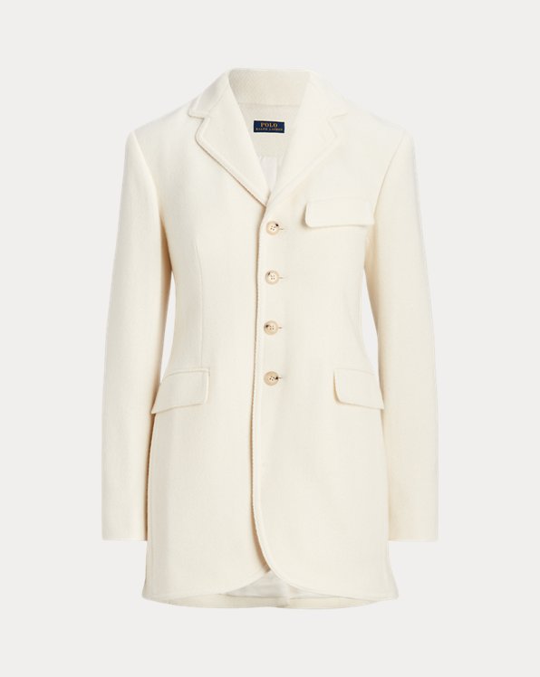 Wool-Blend Herringbone Blazer-Jacket