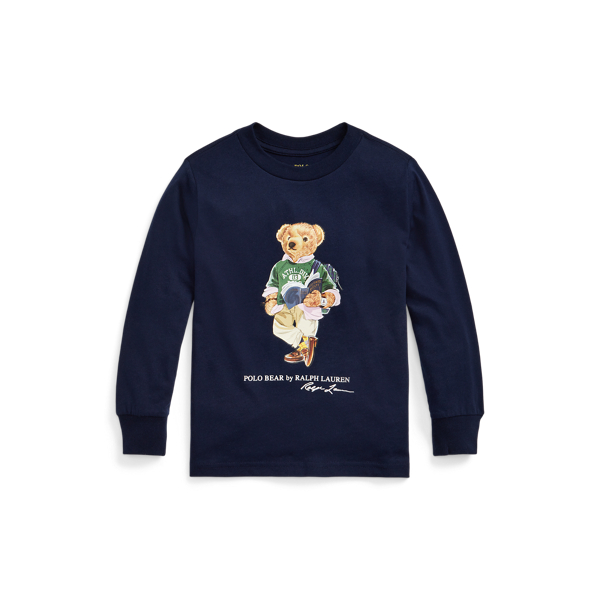Short Sleeve Jersey Knit Novelty Polo Society Bear Tee W Pocket