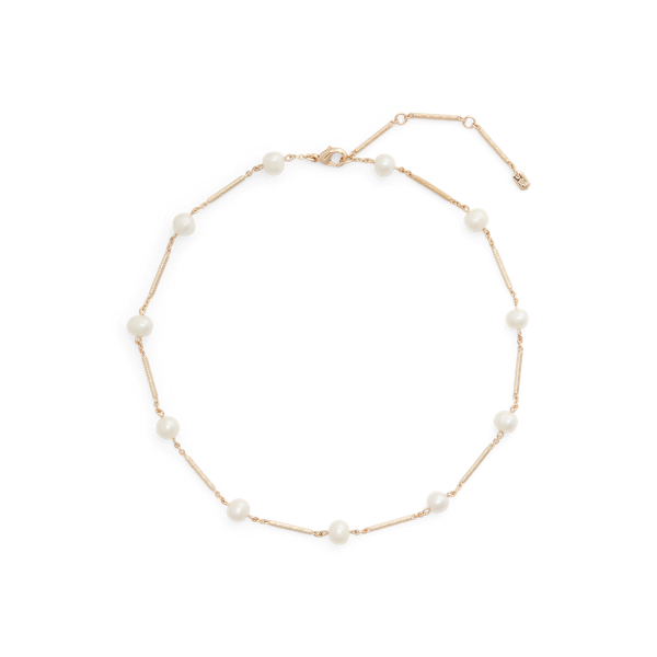 Bohm Paris Gouden ketting met roze stenen en witte parels