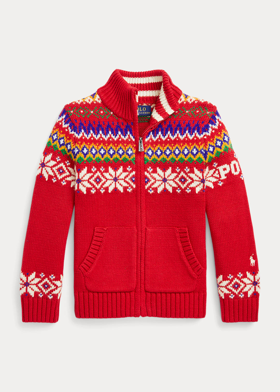 Fair Isle Cotton-Wool Full-Zip Sweater