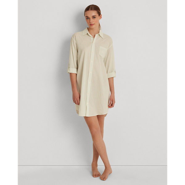 Striped Cotton-Blend Sleep Shirt
