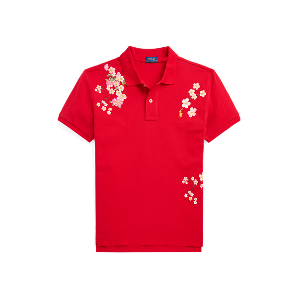 Men's Tall Classic Polo with Embroidered Logo in Cherry brown