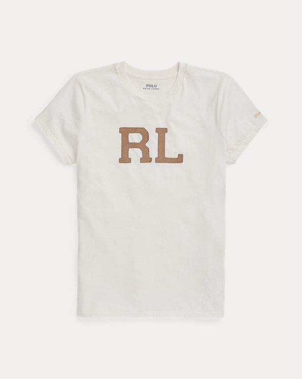 T-shirt en jersey à patchs « RL » daim