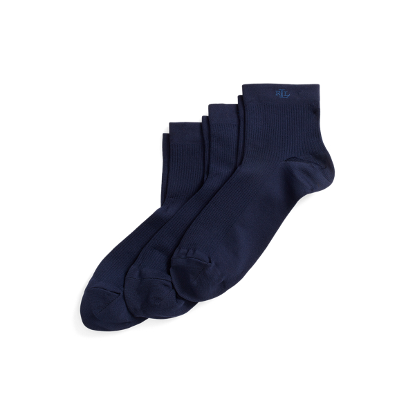 Monogram Microfibre Ankle Sock 3-Pack Lauren 1