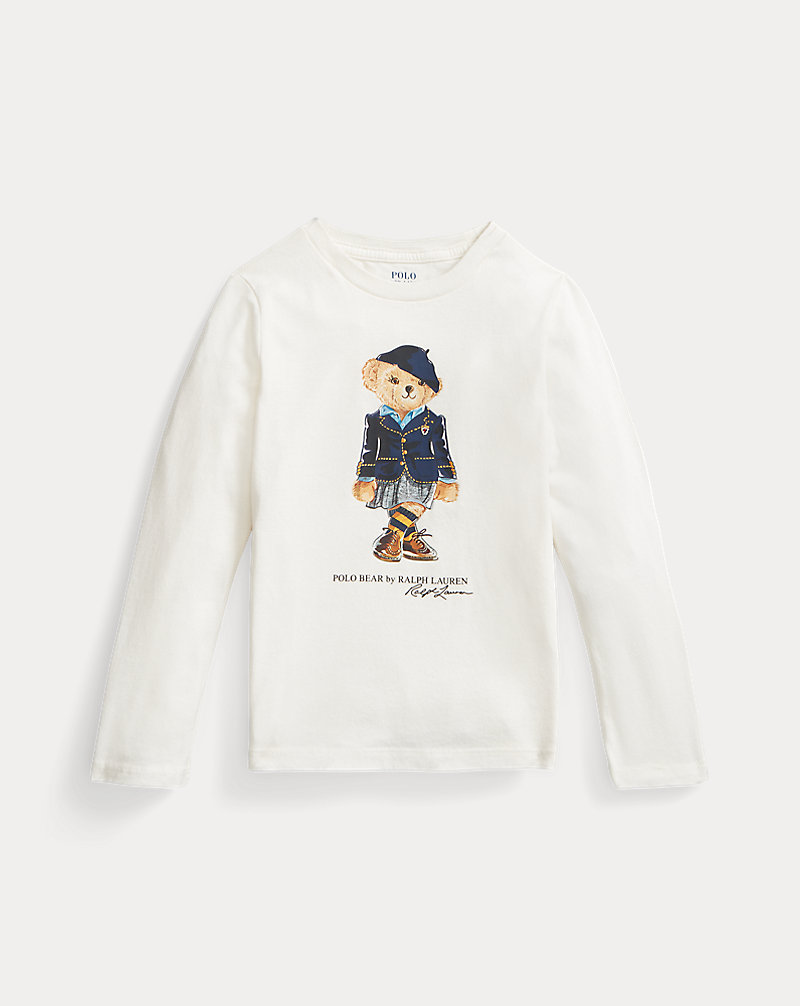 T-shirt de manga comprida de algodão com Polo Bear RAPARIGAS DOS 1,5 AOS 6,5 ANOS 1