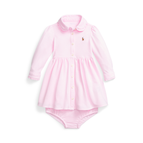 Striped Oxford Mesh Dress and Bloomer Baby Girl 1